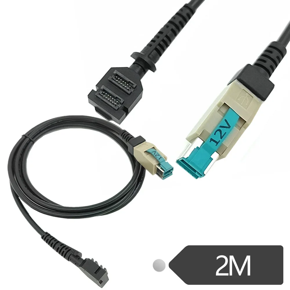 Convenient 12V Power USB8P Scanner Cable for Verifone VX820 Supply Cord Convenient Connection Cable 78.74in