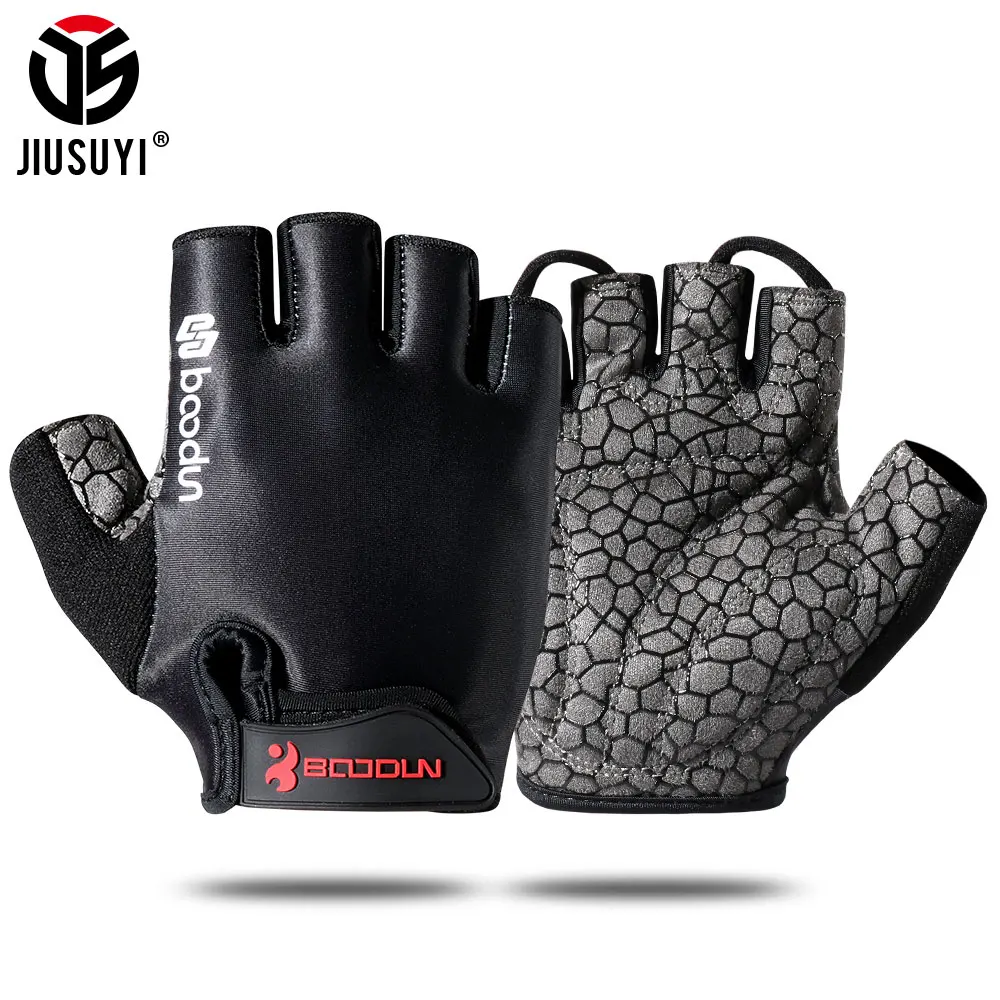 

Outdoor Sports Bicycle Half Finger Gloves Anti-slip Anti-shock Pad Glove Sport Gym Fitness Bike Cycling Fingerless MTB Men Women