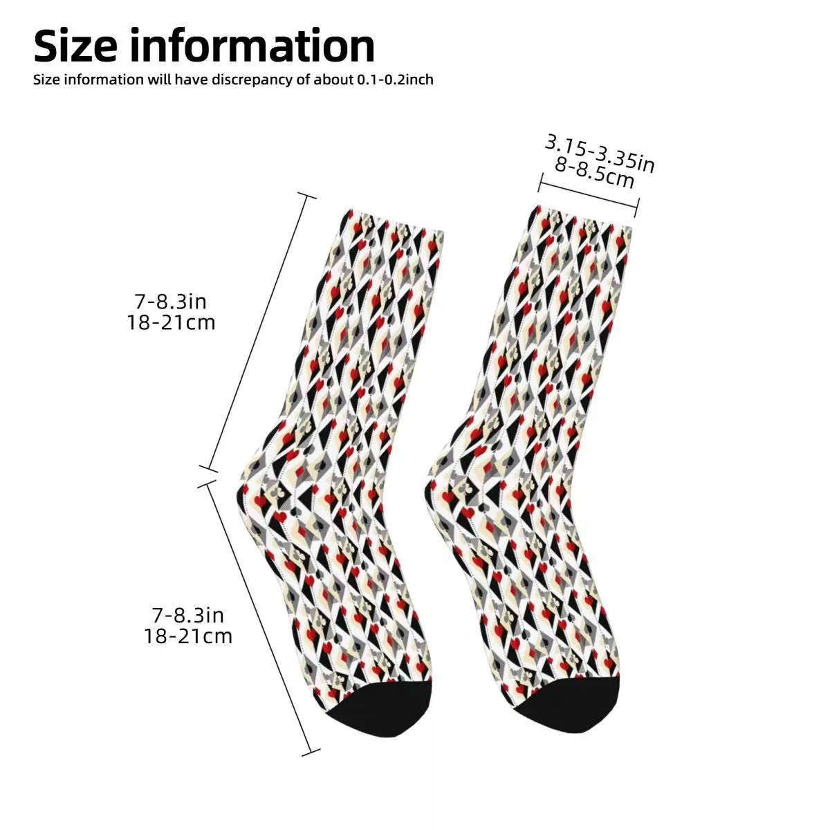 Tandem Playing Cards Suit Socks Male Mens Women Spring Stockings Polyester