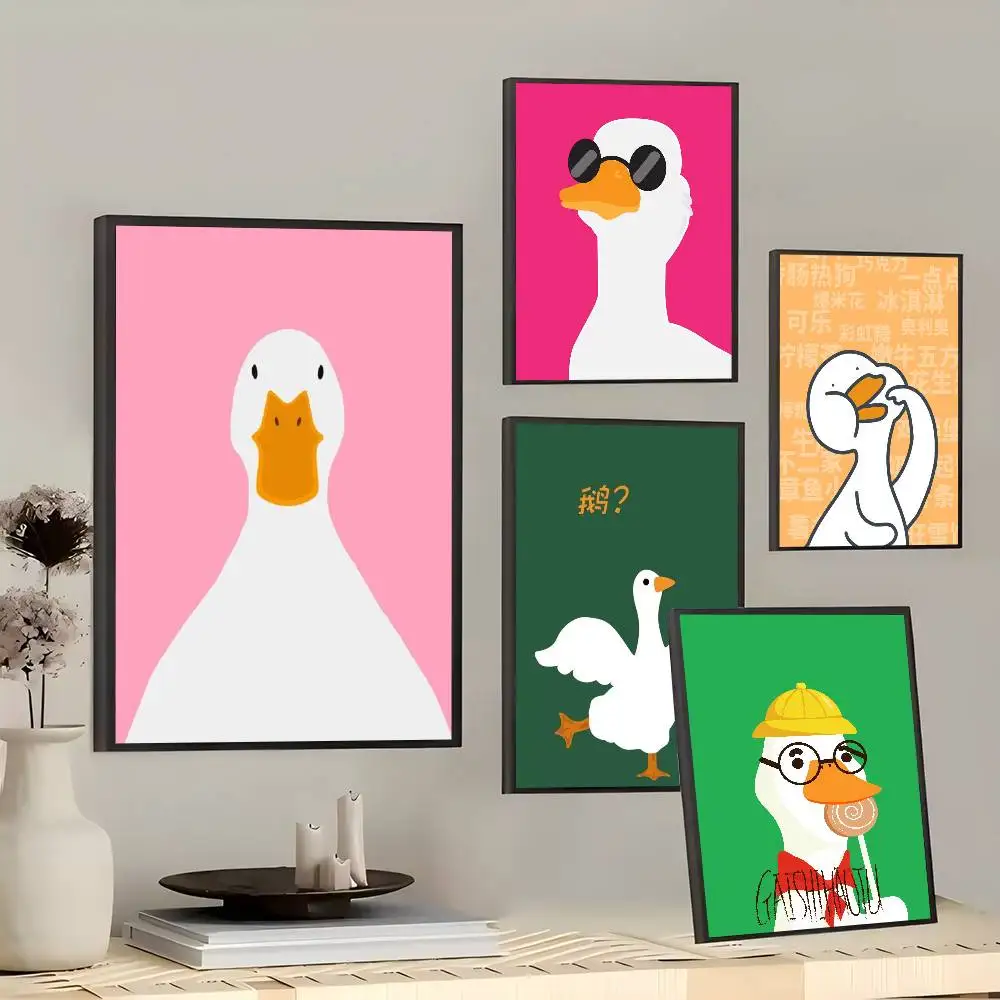 Duck Posters Living Room Bar Cafe Quality Canvas Vintage Style Comics Painting Art Home Wall Decor Picture
