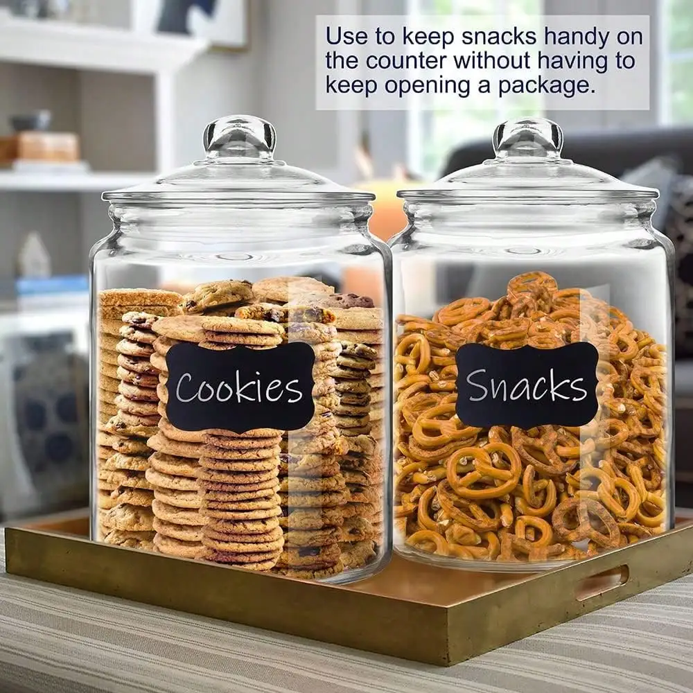 Aliexpress 2 Pack 0.53 Gallon Glass Storage Jars With Lids, Wide Mouth Airtight Glass Canisters For Kitchen Pantry, Food Storage Container Set With Scoops, Labels & Marker For Flour, Sugar, Cookies, Grains - Aliexpress Deal
