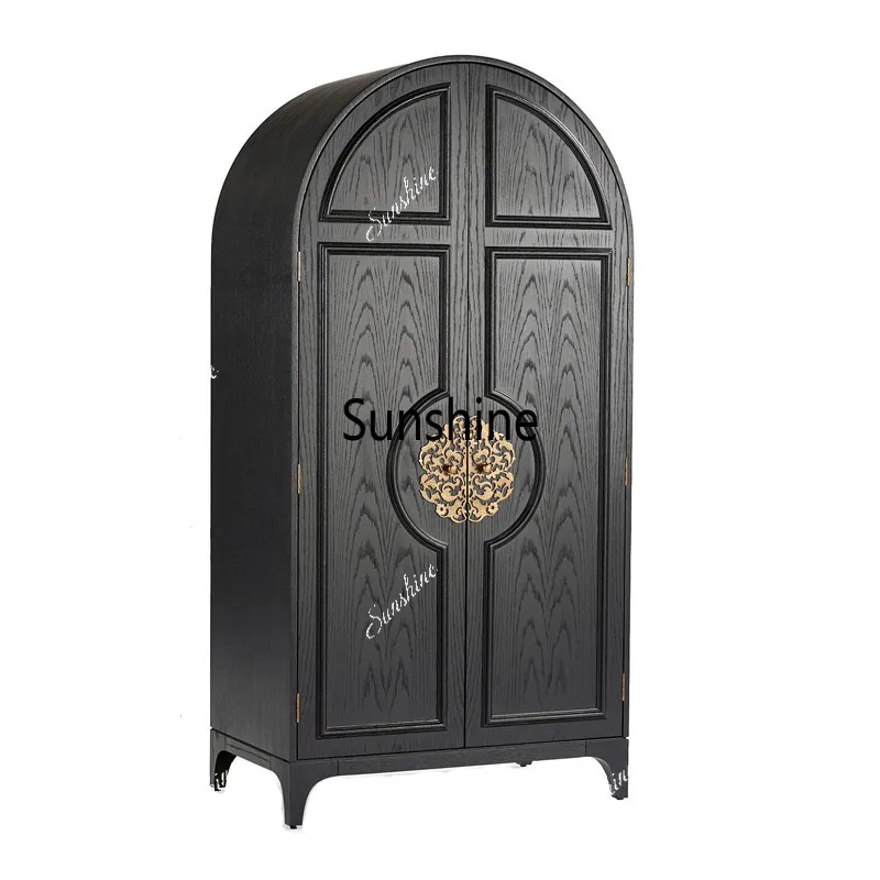 American neoclassical solid wood arched dining room bedroom double door cabinet customization