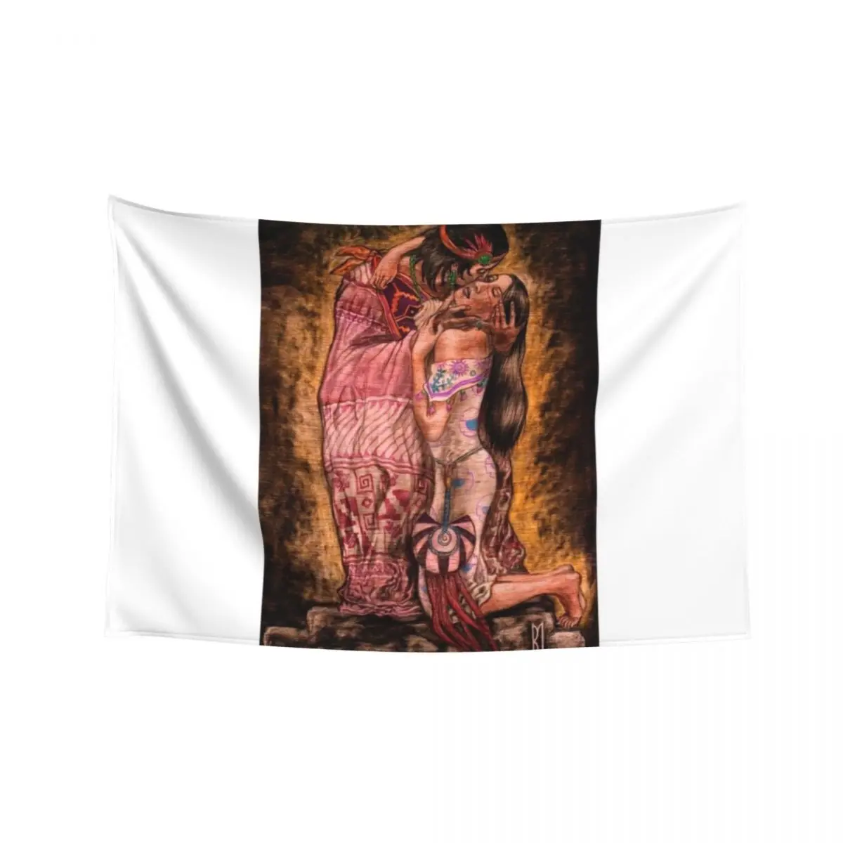 

El Beso -Through a Maya Lens Tapestry Room Design House Decor Aesthetic Room Decor Tapestry