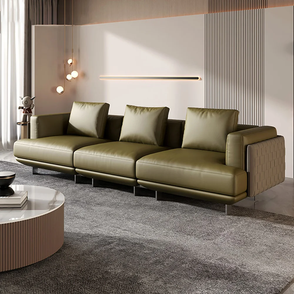 Luxury Wind Leather High-end Villa Woven Sofa Minimalist Sofa Modern Sofas For Living Room