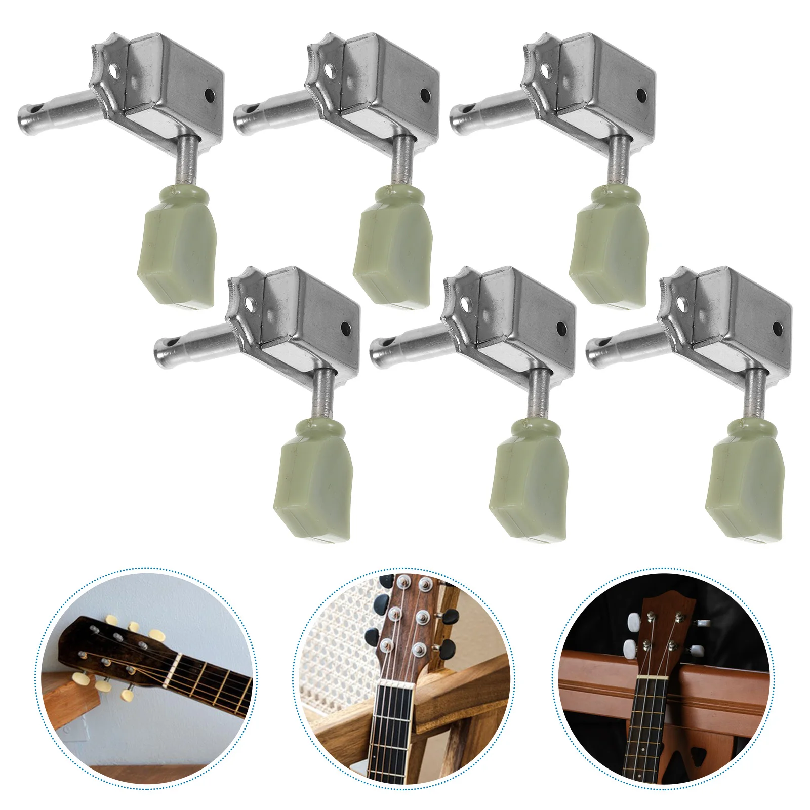 

6 Pcs Piano Button Guitar Parts Accessory Tuning Tools Instruments Metal Pegs Tuners for Beginners