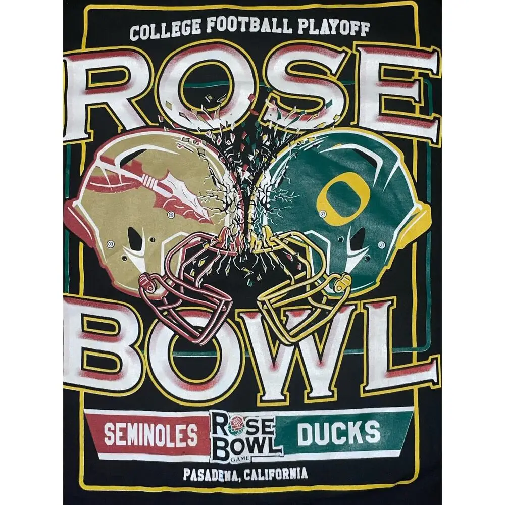 2013 Rose Bowl Large College Football Graphic Tee T Shirt Black Seminoles Ducks