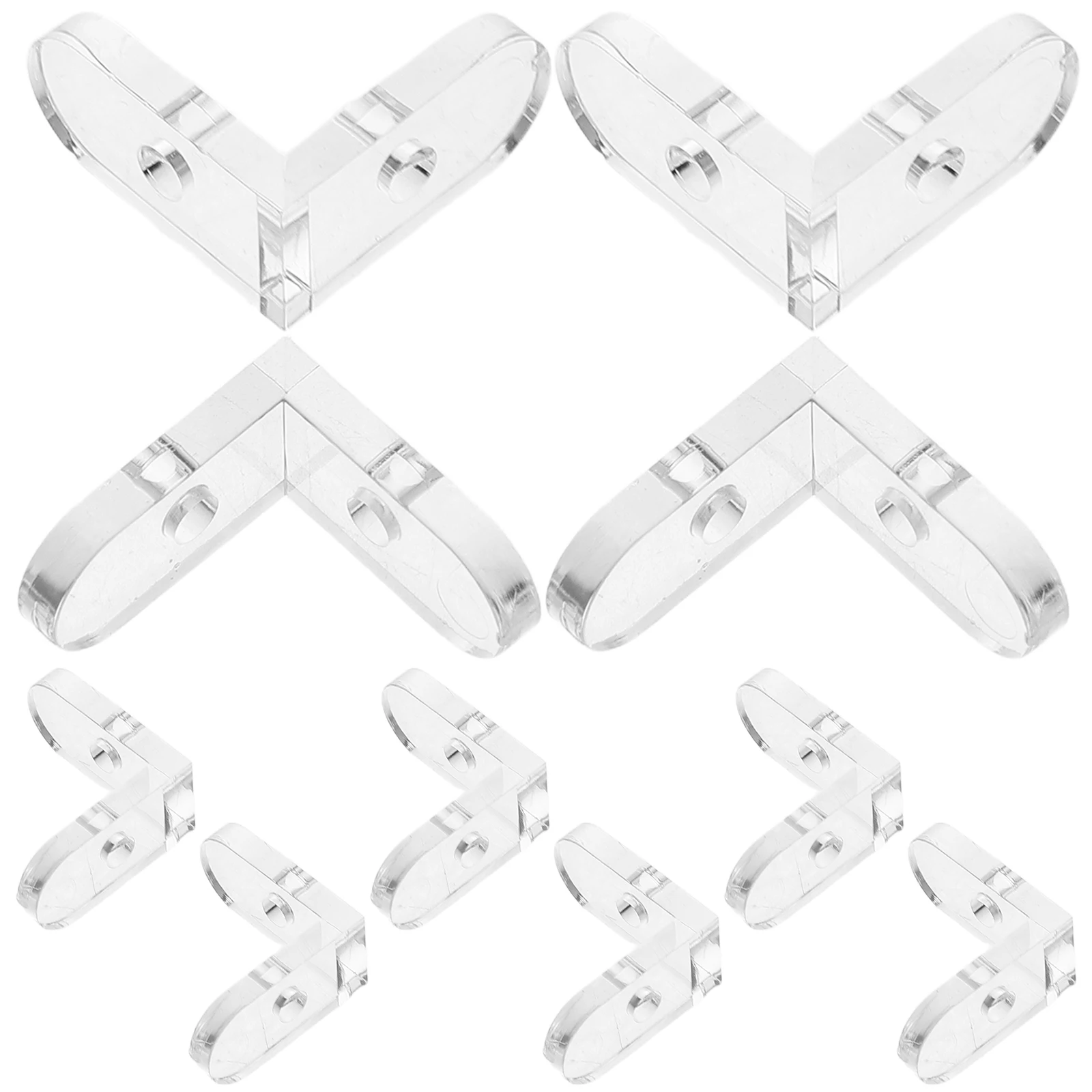 

15Pcs Fixed Corner Code Acrylic Transparent Brackets Heavy Duty L-Shaped Connectors for Display Boxes Shelf Support