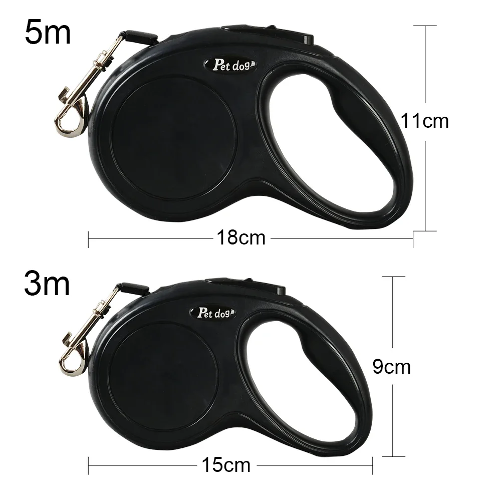 3m/5m Automatisch Einziehbare Haustier-Leine, Robuste Nylon-Ausziehleine für Kleine und Mittelgroße Hunde & Katzen, Welpen-Spaziergangsleine – Detail 1