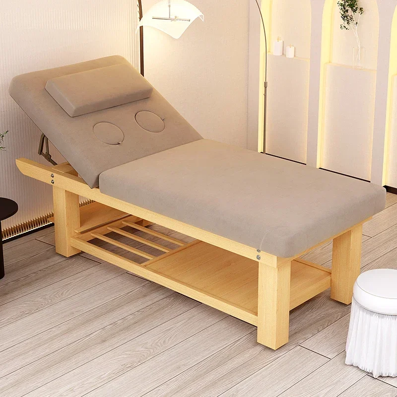 Home beauty massage bed wooden Ear Cleaning Adjust esthetician massage bed comfort lettino estetista salon furniture BL50MB