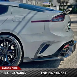 Car Rear Bumper Vent Fit for Kia Stinger 2018-2021 Real Carbon Fiber Rear Bumper Side Trim Vent Fender Splitter Car Canard Fins