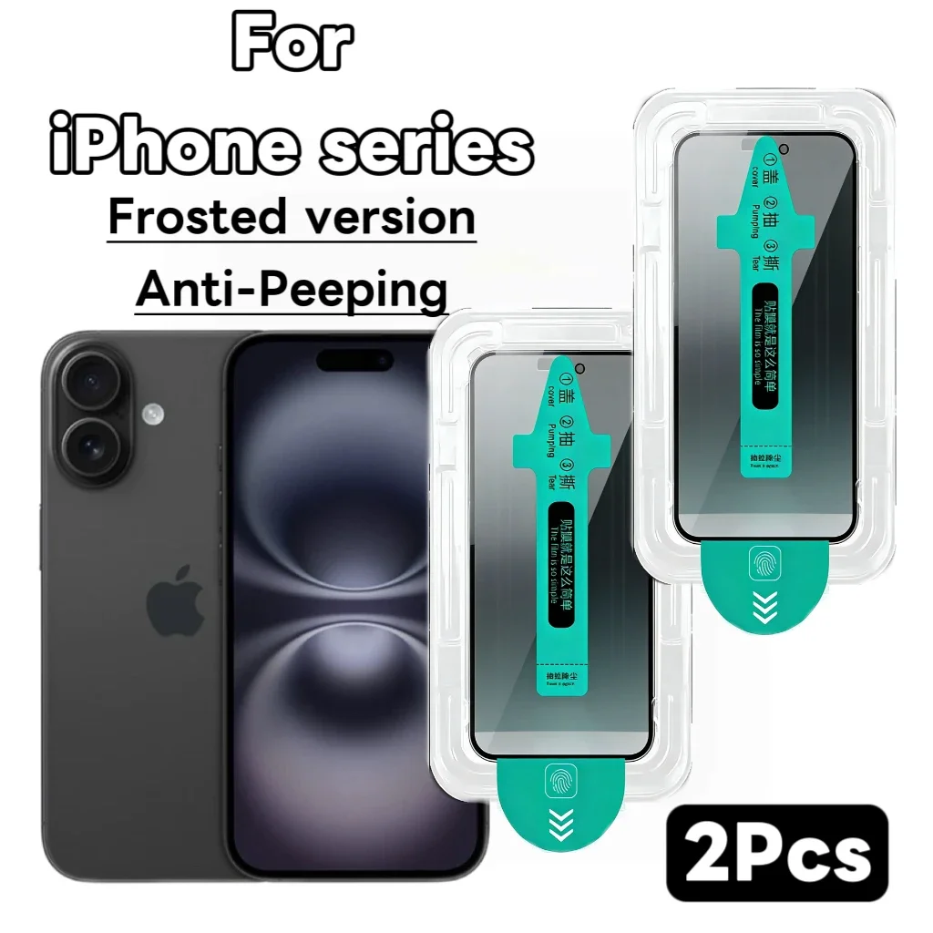 Matte Anti-Spy Panzerglas Displayschutzfolie für Alle iPhone-Modelle, 2er-Pack