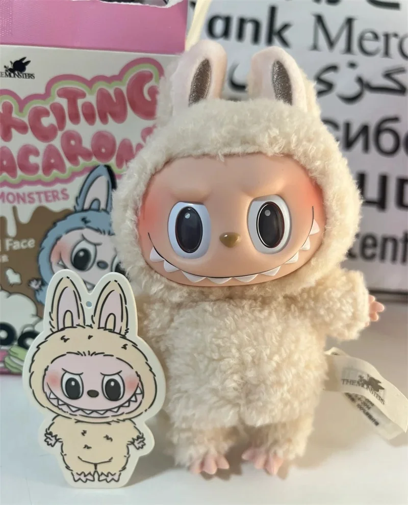 1:1 Replica High Quality Cute Labubu The Monsters Box Toys Cardiac Macarone Kawai Figure Model Bag Keychain Labubu Gifts