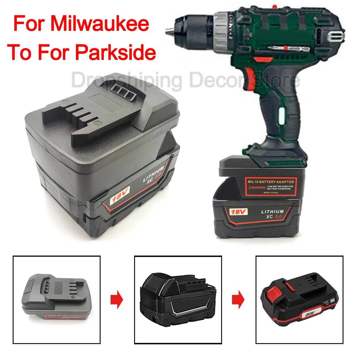 

Battery Adapter Converter For Milwaukee 18V Lithium-ion Battery Convert to for Parkside 20V Lithium Battery Power Tools