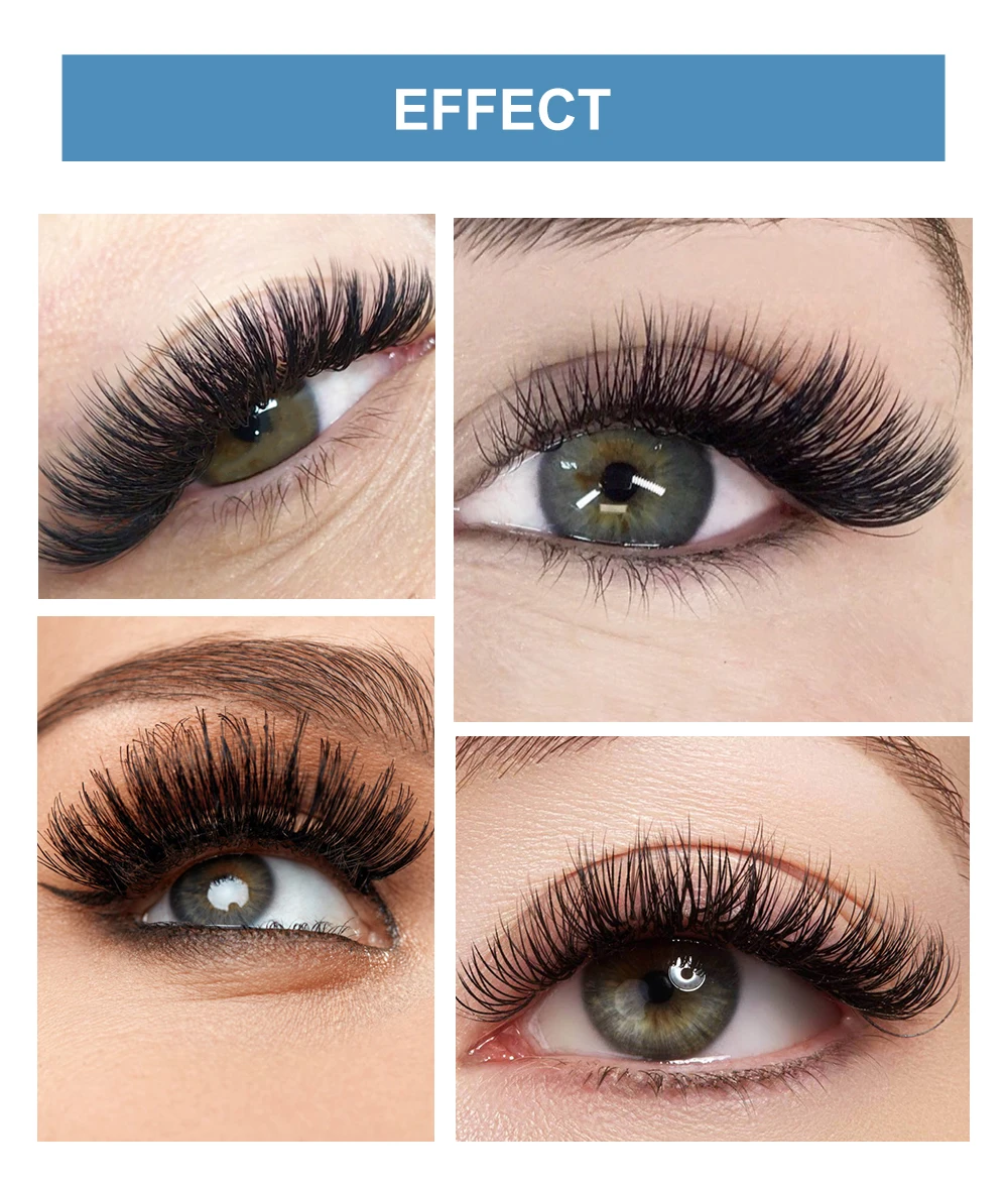 Yelix Premium Ellipse Flat Wimpernverlängerungen 12 Reihen Tray Professionelle Salon-Großhandelslieferungen Geteilte Spitze Weiche Flauschige Wimpern – Detail 7