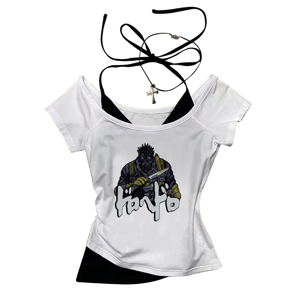 Dorohedoro cropped top women vintage cheap japanese emo gothic t shirt vintage grunge alternative  cheap meme