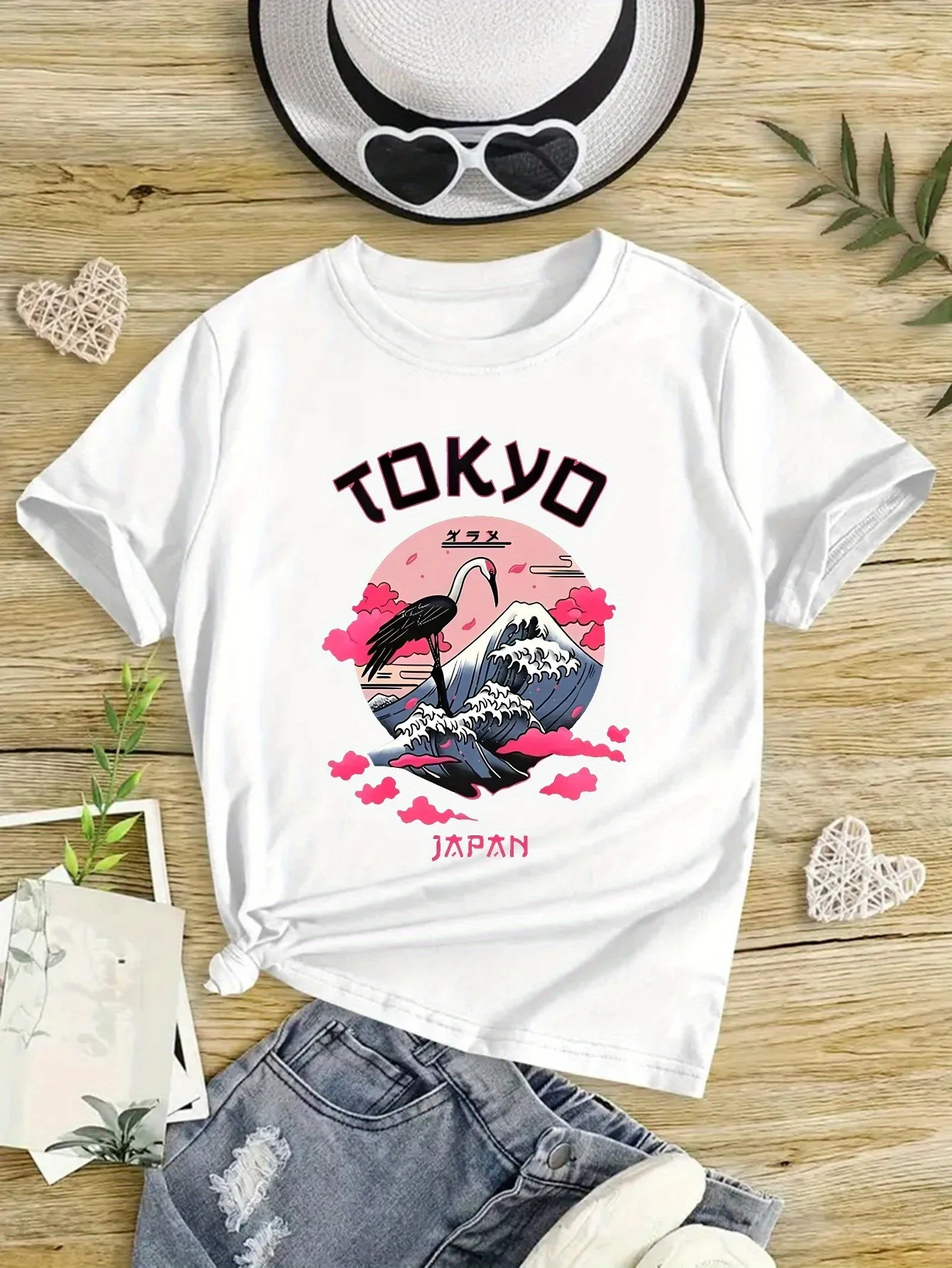 

Tokyo Japan Print T-Shirt for Girls Cotton Round Neck Short Sleeve Children T-shirts Summer Girls Tops Kids Clothes Baby T-shirt