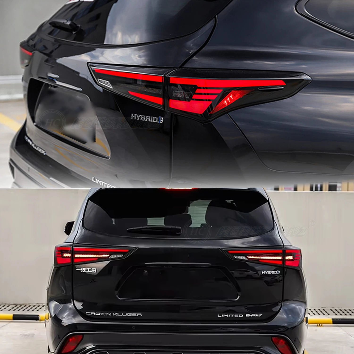 HCMOTIONZ LED Tail Lights for Toyota Highlander 2020-2022 4th Gen DRL Start up Animation Rear Lamps Assembly