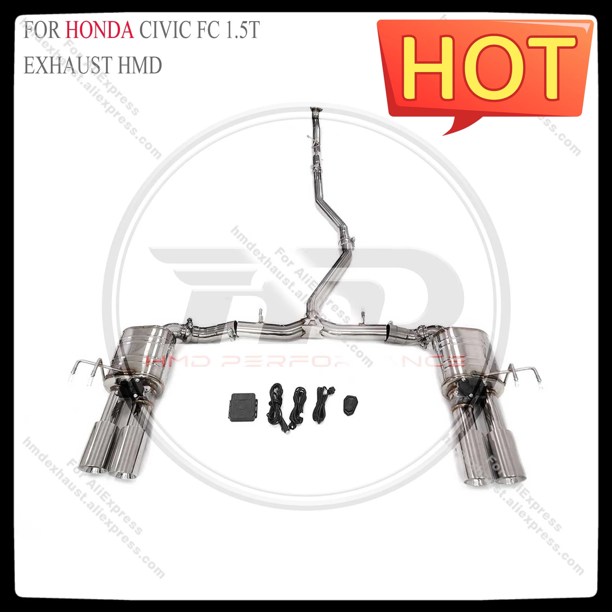 HMD Stainless Steel Exhaust System Performance Catback for Honda Civic 1.5T Car Valve Muffler