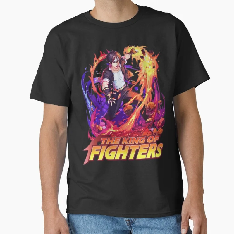 

"Kyo Kusanagi Fire Warrior 80s Combat Game Classic Cartoon Arcade KING OF FIGHTERS Gift T-shirt for man Large size Tops
