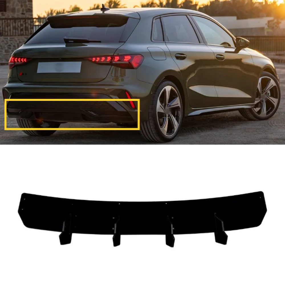 

Для Audi A3 8Y Sline 2024, хэтчбек, задний бампер, нижний спойлер, украшение