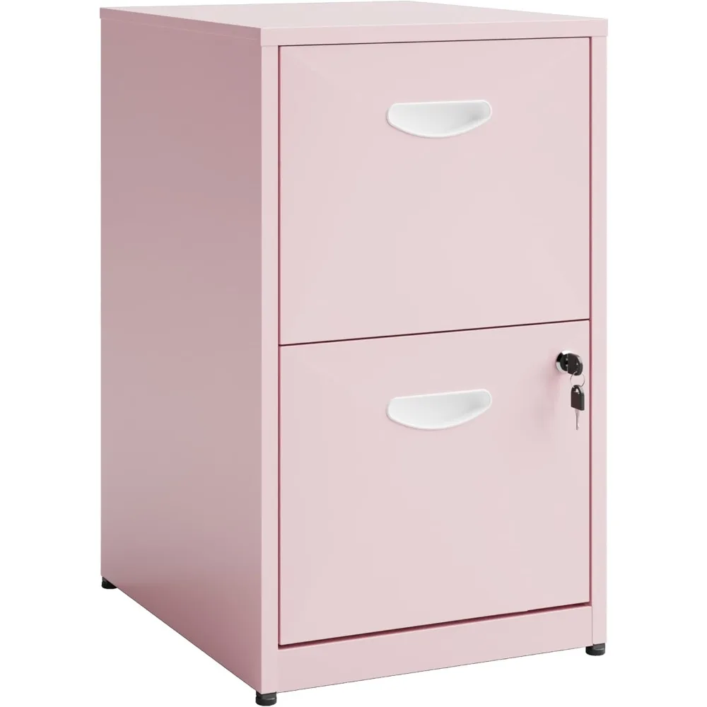 

Pink Under Desk File Cabinet, 2 Drawer Locking Cabinet for Home Office, Letter Size - Assembly Required