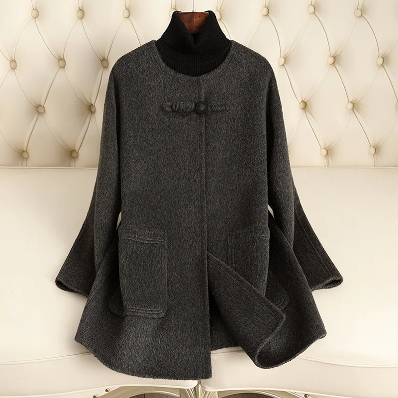 Double-sided Fleece Wool Coat For Women's 2026 Autumn And Winter New Medium And Long Models For Small People, New Chinese Style