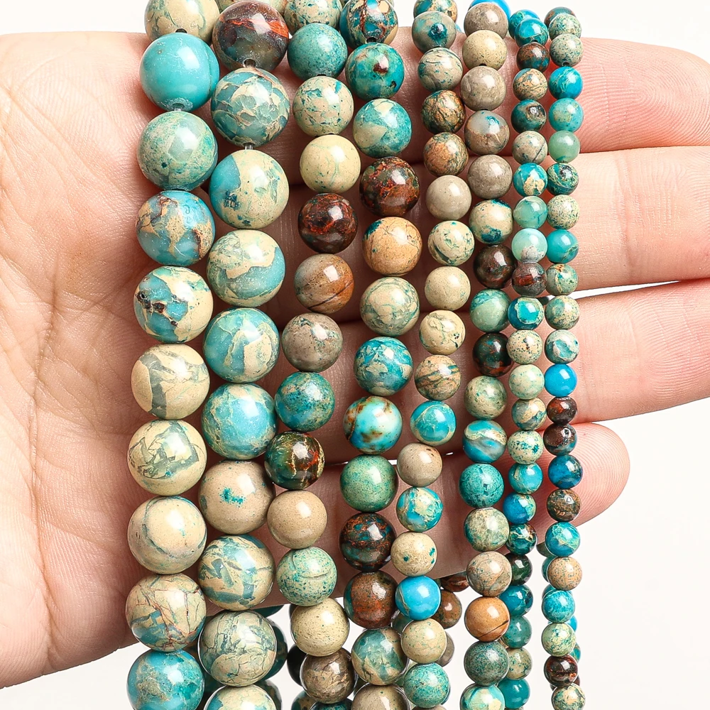 COLORFUL SNAKESKIN JASPER BEADS 4MM 5MM 6MM 7MM 8MM 9MM 10MM SMOOTH ROUND LOOSE BEADS FOR DIY BRACELET NECKLACE JEWELRY MAKING