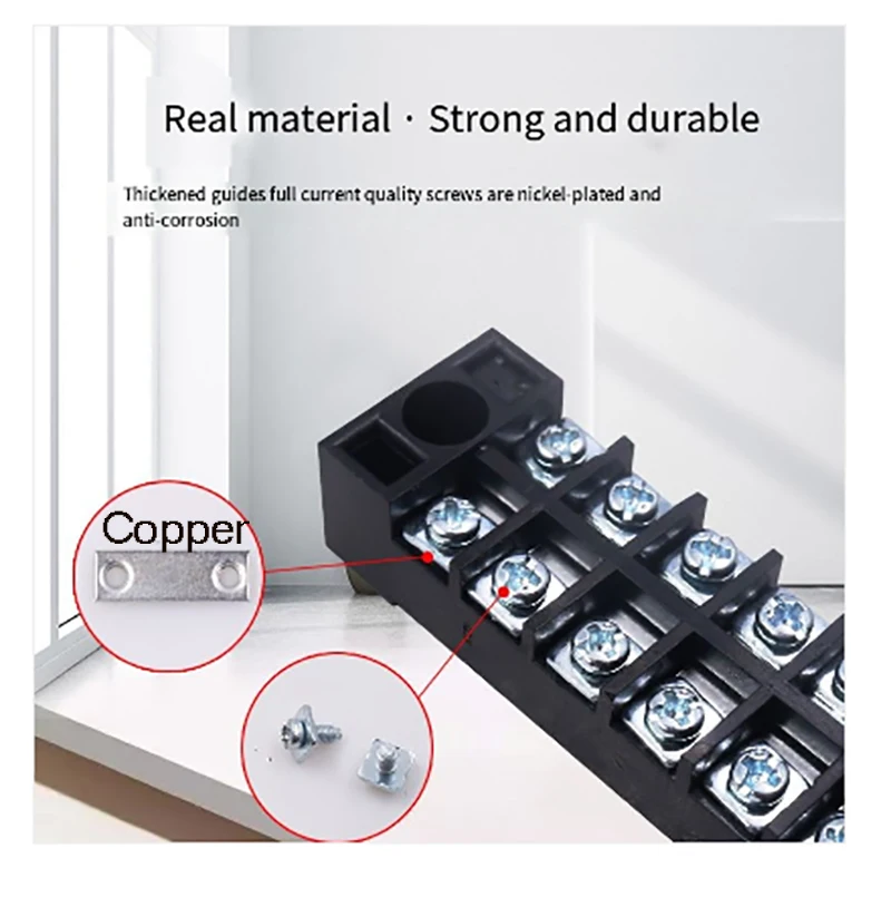 TB-1512 2512 Copper wiring terminal 3/4/5/6/8/10 Current Terminal block 25A Connector board Current 45A