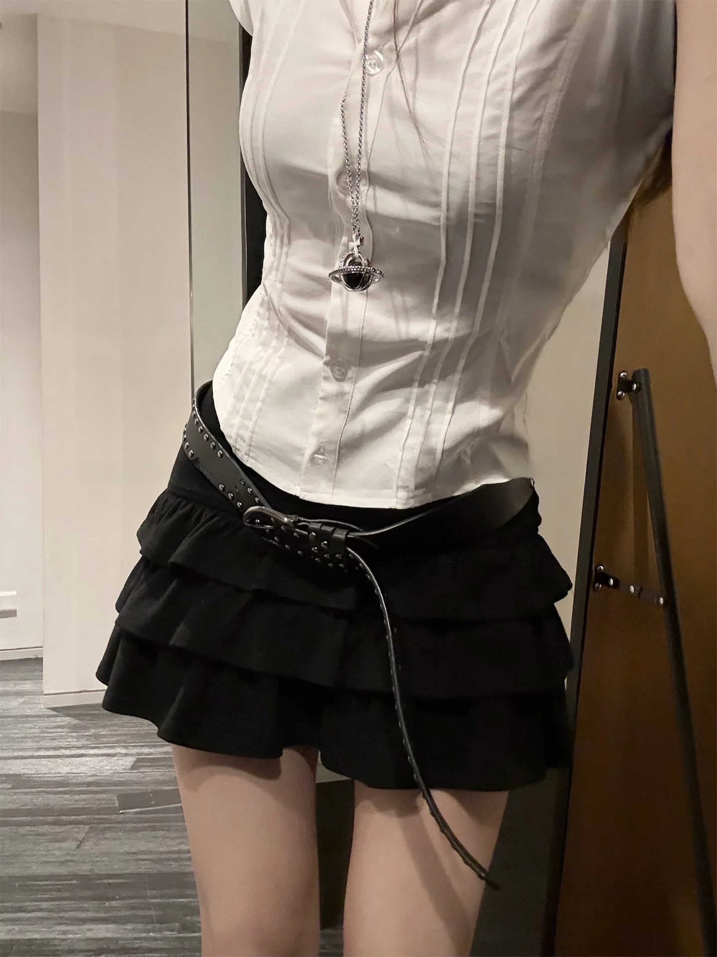 

Многослойная юбка-кейк с высокой талией и встроенными трусиками, женская короткая юбка А-силуэта, создающая эффект балерины, YOLO SHOP