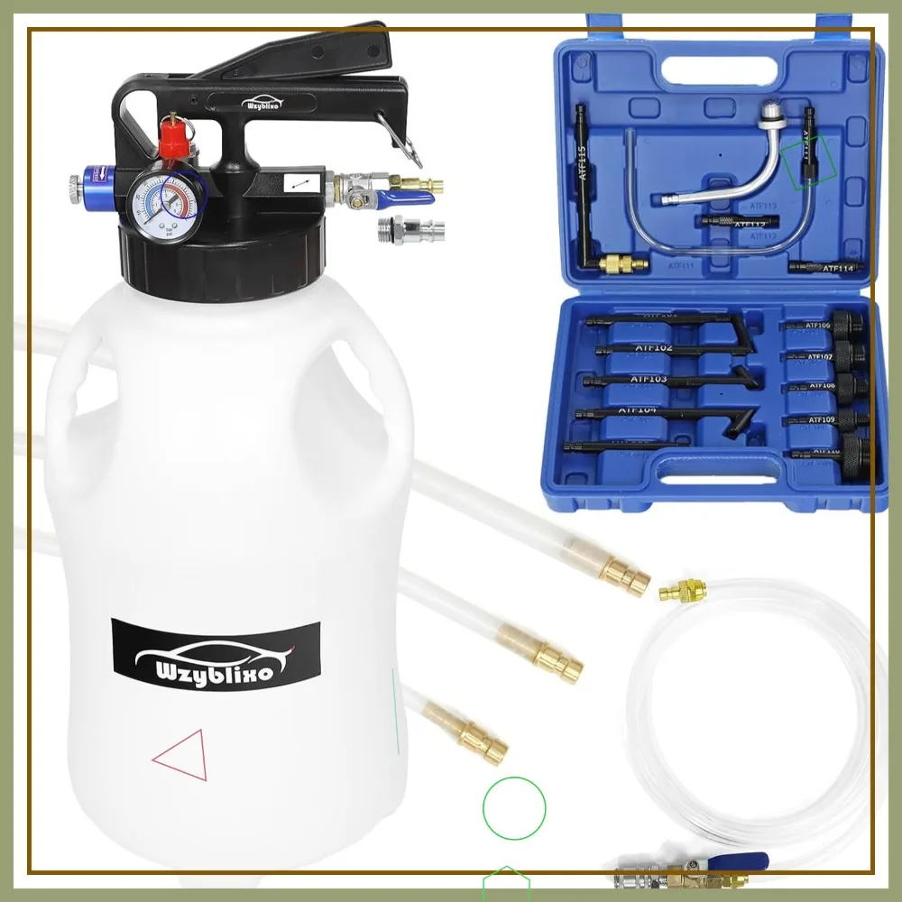

10L Automatic Transmission Fluid Pump & Extractor with 15 Adapters, 4 Hoses for ATF Filler System