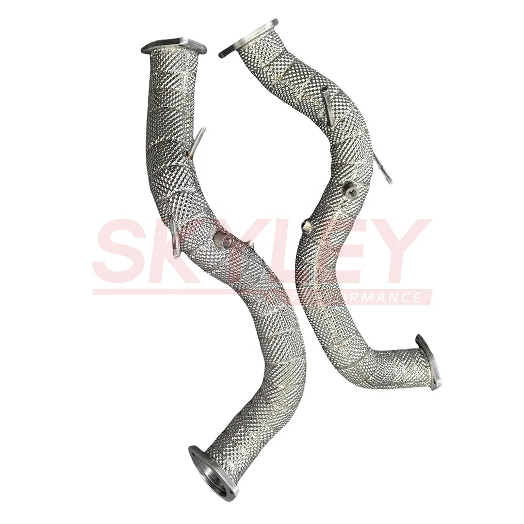 النازل لبورشه 718 كايمان GT4 RS 4.0L 2022-2025 زيادة إخراج الهواء العادم النازل الأنابيب الأمامية المستقيمة #5