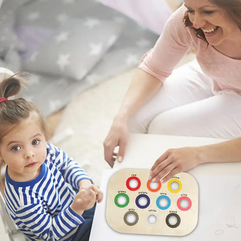 Juego de mesa de clasificación de colores, juguetes de conteo de madera, juegos educativos a juego, entrenamiento sensorial multifuncional