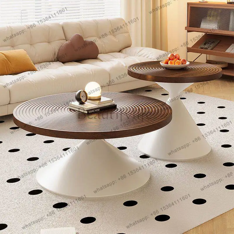 Retro Unique Coffee Table Italian Design Premium Simple Coffee Table Textured Elegant Table De Salon Living Room Furniture
