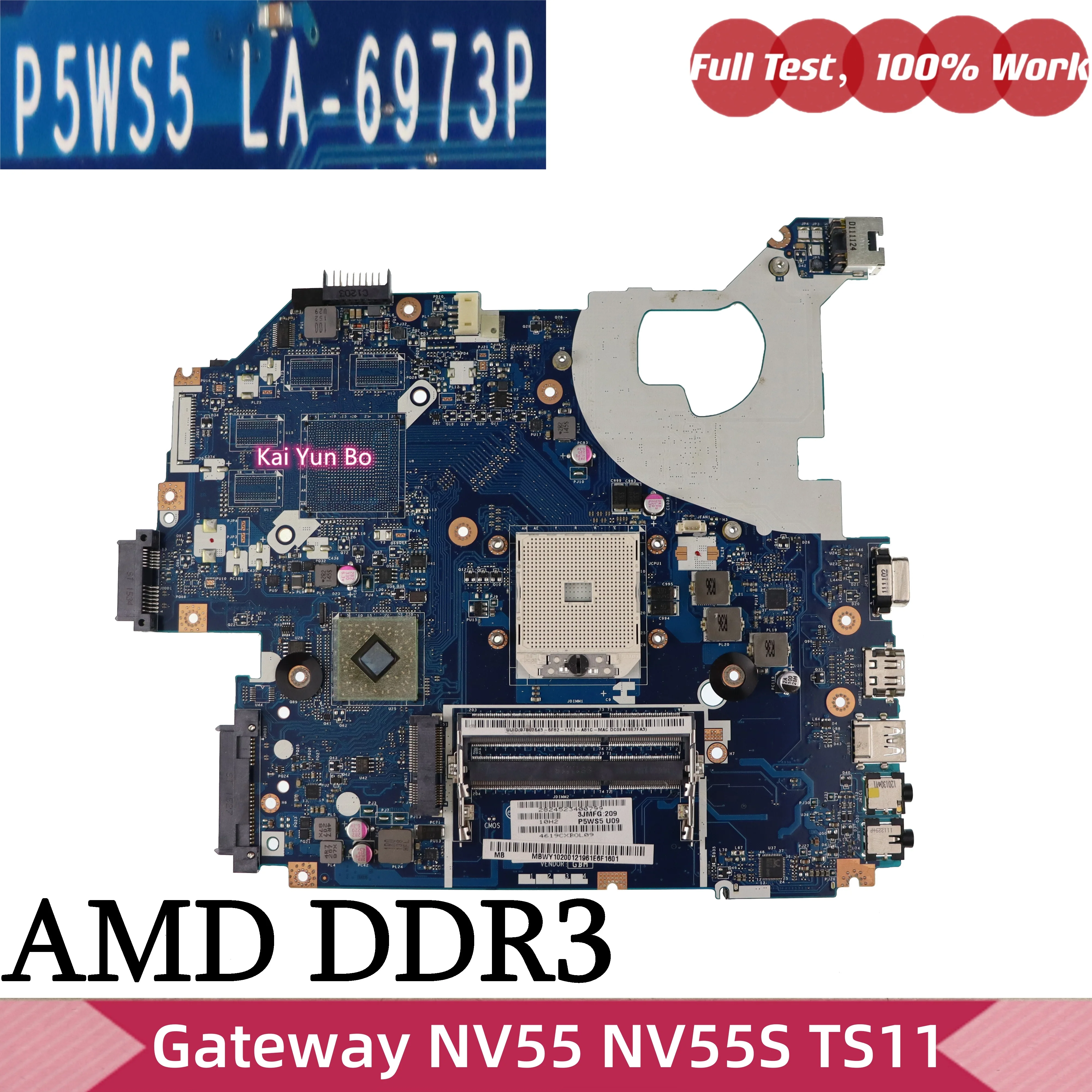 carte-mere-pour-acer-gateway-nv55-nv55s-ts13-ts11-nv55s02u-carte-mere-d'ordinateur-portable-p5ws5-la-6973p-mbwy102001-amd-ddr3