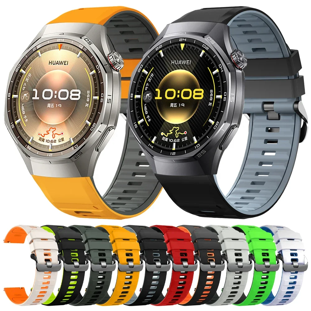 22 مللي متر حزام سيليكون ثنائي اللون لساعة هواوي GT6 6 Pro 46 مللي متر/GT2 3 4 5 6/GT3 SE سوار رياضي لساعة هواوي 5 4 3/Ultimate/Buds #1