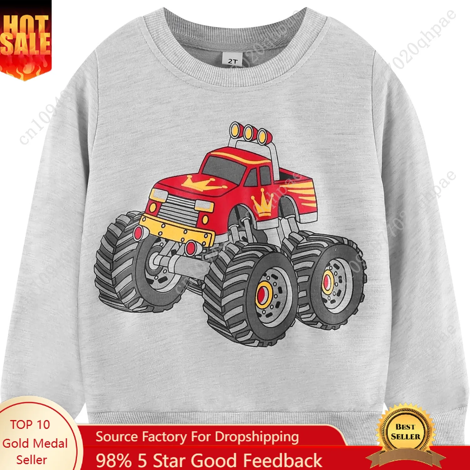 Popshion 유아 남아용 스웨트셔츠 면 경량 어린이 겨울용 따뜻한 스웨터 크루넥 풀오버 상의