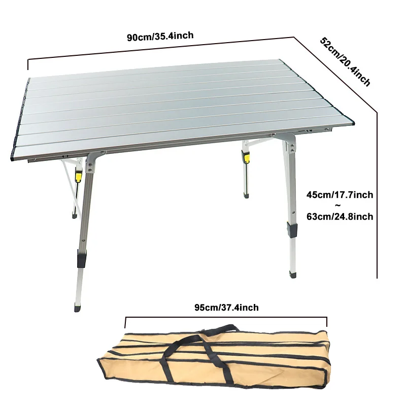 Folding Camping Table Outdoor BBQ Backpacking Aluminum Alloy Desk Furniture Computer Bed Portable Durable Barbecue Lightweight