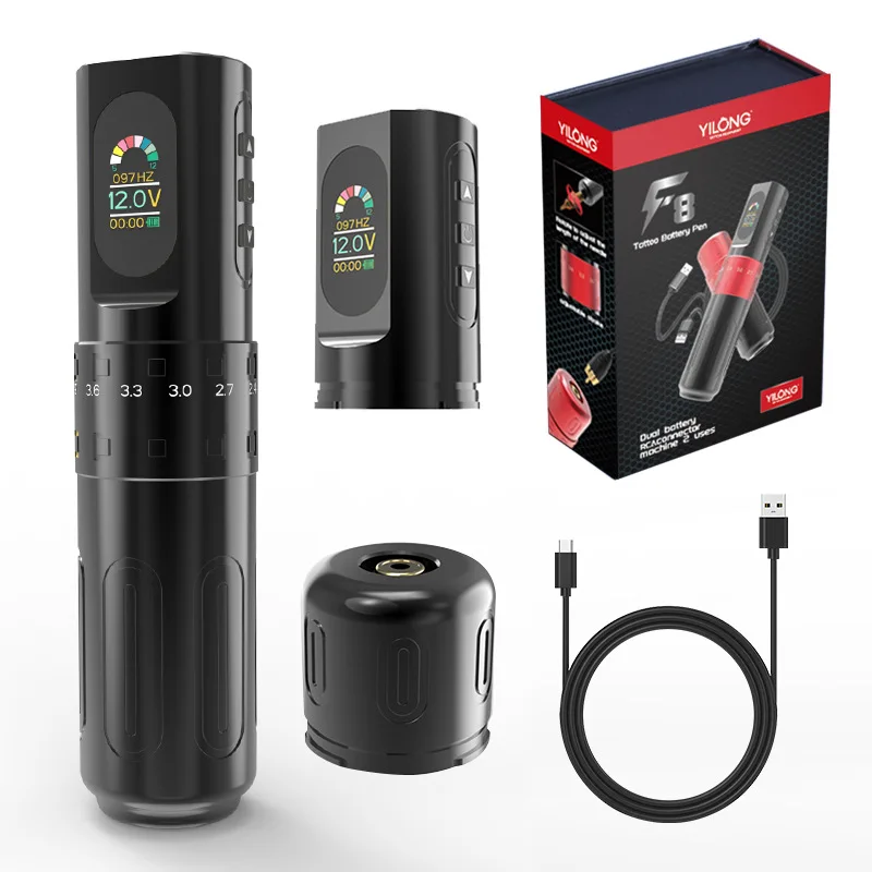 Battery-Powered Tattoo Machine 4.0 Stroke Adjustable LED Display Portable Device