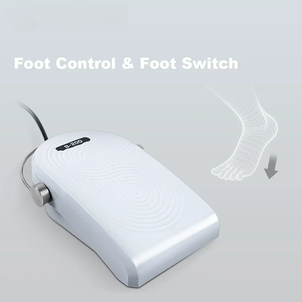 FASTRONG S200 60000 RPM Dental Lab Brushless Micromotor with Manual /Knee Control Switch Foot-Pedal Control Speed Dentistry Tool