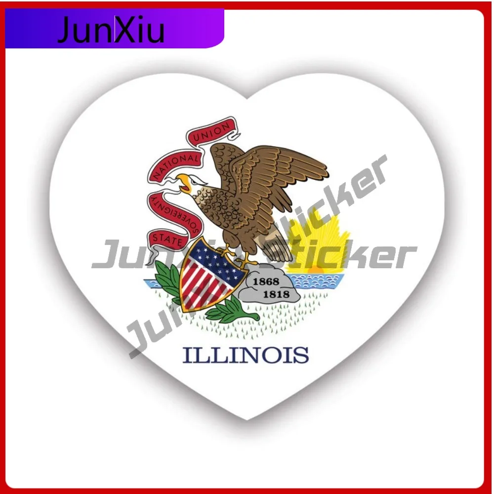 

Illinois Heart Sticker Sun Resistant Fade Resistant Sport For Laptop Motorcycle Rear Windshield No Residue Easy To Remove