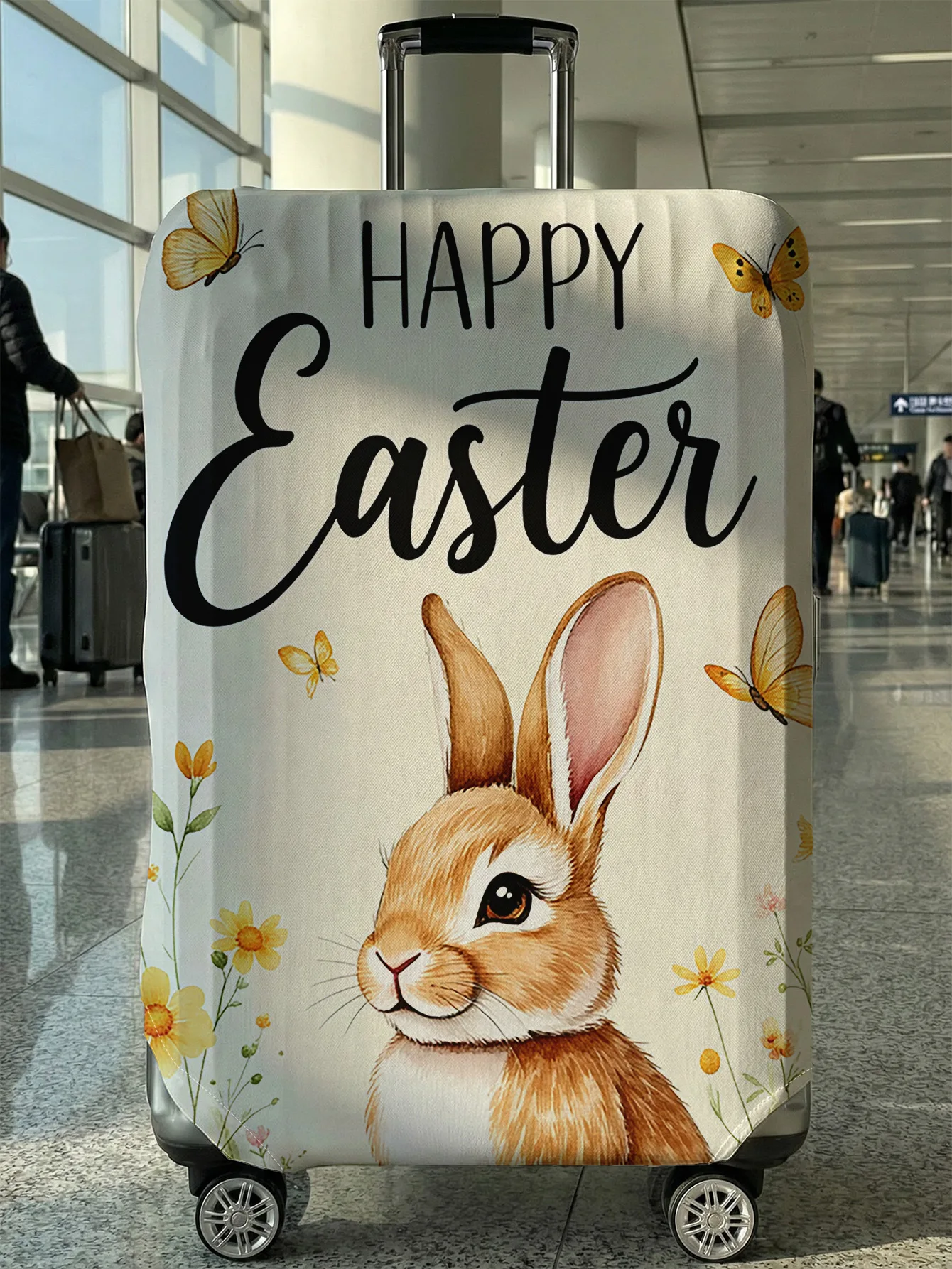 

Чехол для багажа с принтом «Пасхальный кролик», подходит для чемоданов 18-32 дюймов, чехол на ручку чемодана, дорожные аксессуары