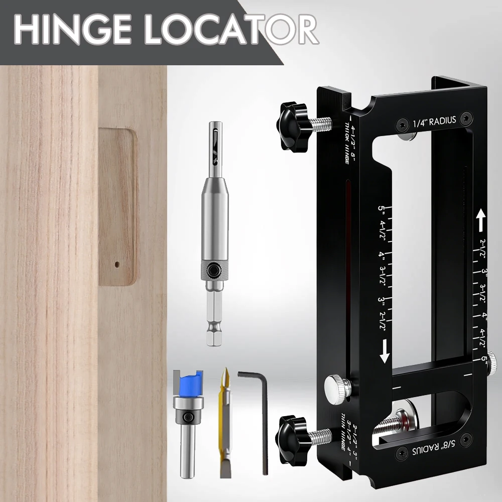 Aluminum Alloy Hinge Door Lock Drill Positioning Template Door Hinge Installation Kit / Mortiser Template