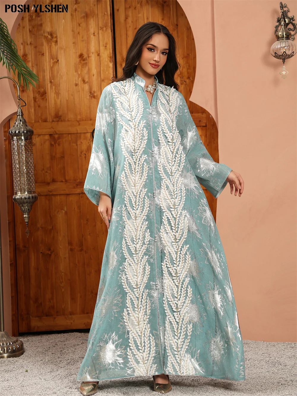 

Африканские платья Абая больших размеров для женщин, новое традиционное нигерийское сетчатое платье-кафтан с вышивкой, абайя, мусульманский халат, женская одежда