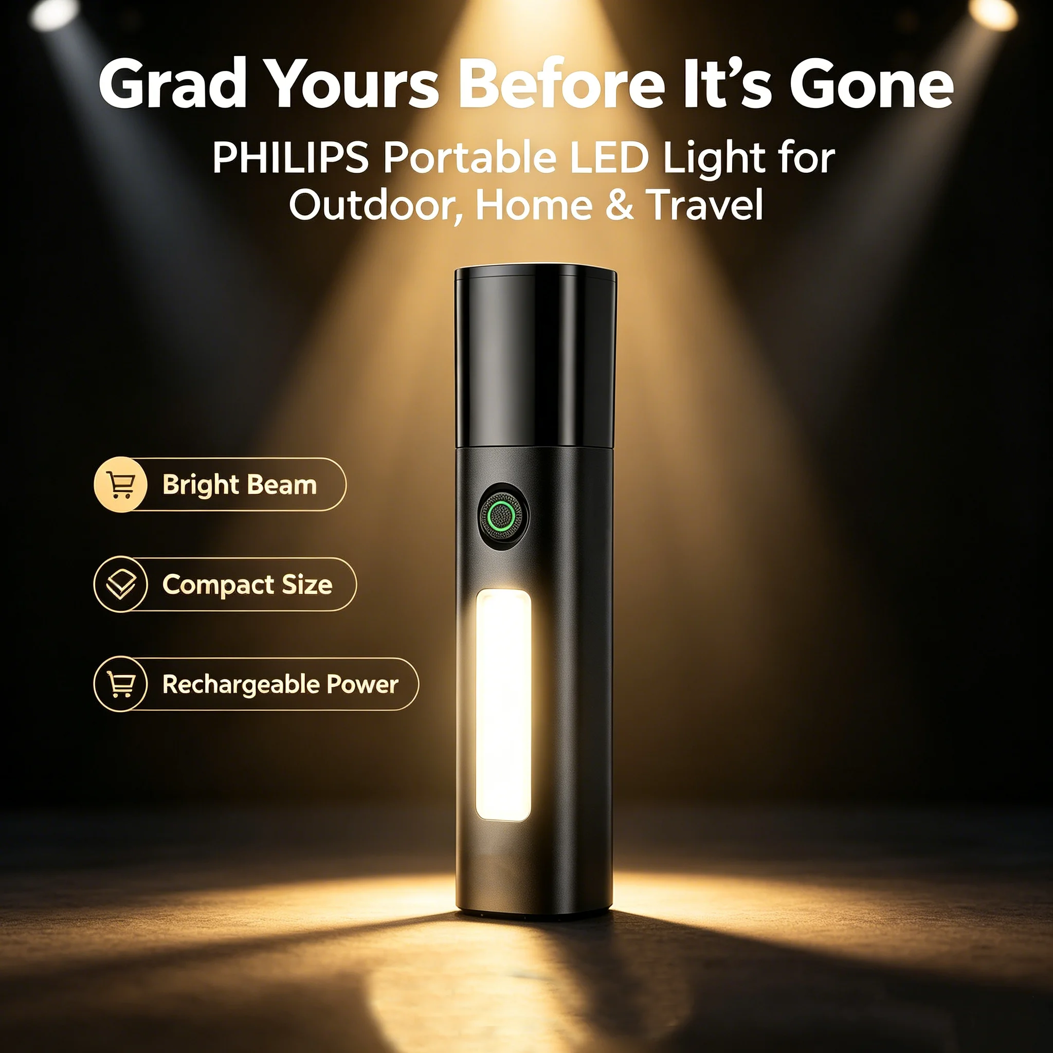 Outdoor Lighting Philips - Philips flashlight, high brightness, side light