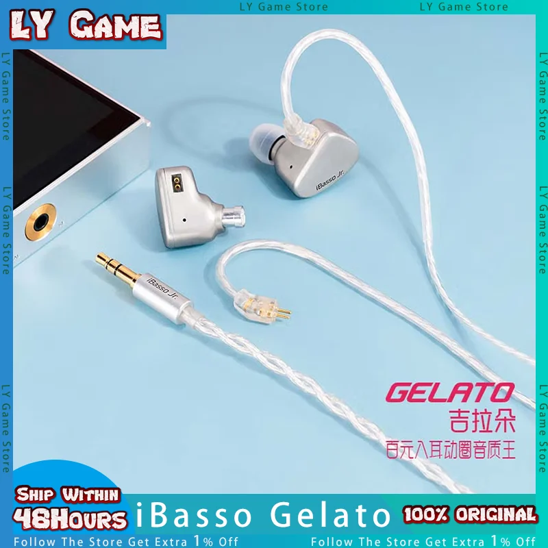 iBasso JR Gelato Wired Earphones Audiophile Bass Dynamic In-Ear Replaceable Wire 0.78mm Moving Coil Hifi Music Headsets Custom