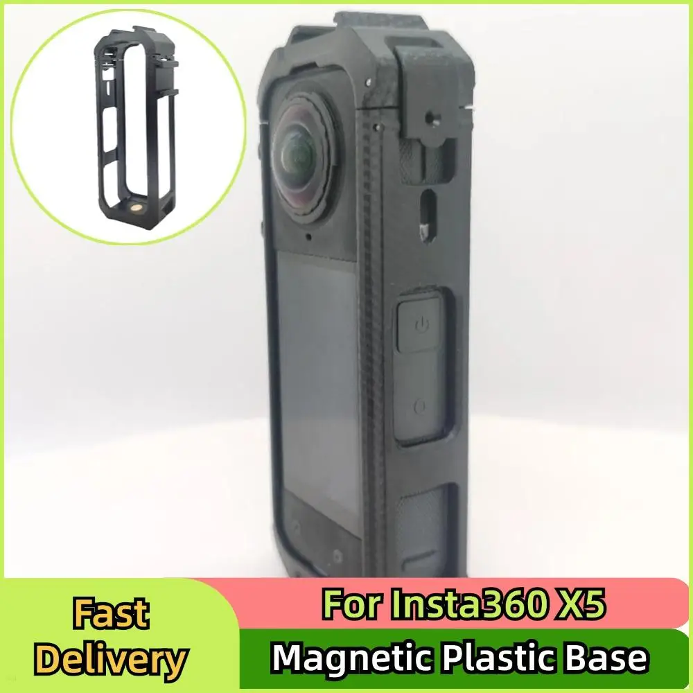 para-insta360-x5-base-magnetica-quadro-de-plastico-base-de-liberacao-rapida-suporte-de-equitacao-magnetica-para-insta360-x5-camera-panoramica