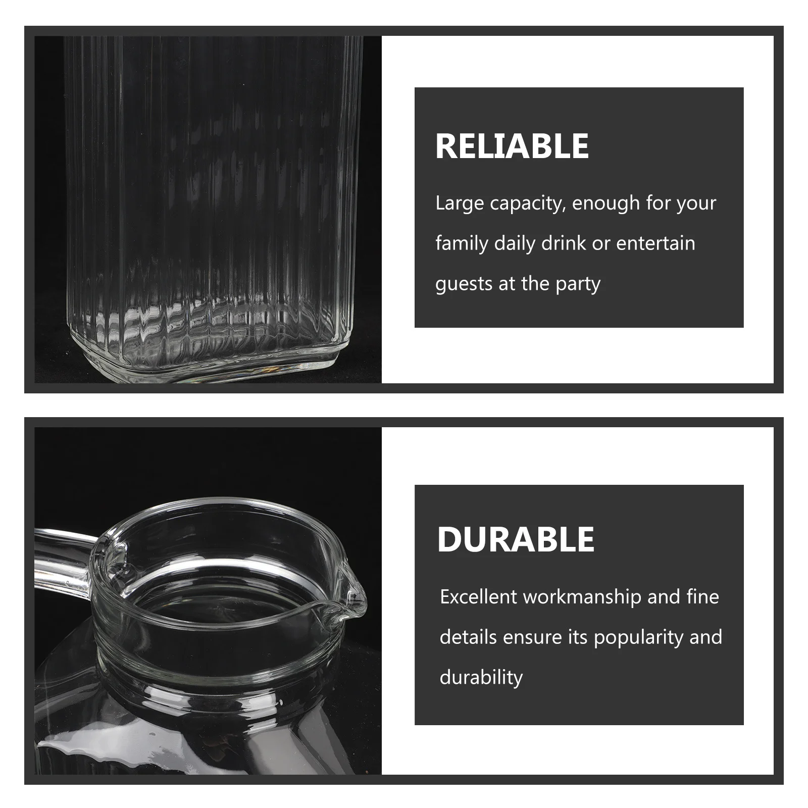 

Glass Cold Beverage Kettle Large Capacity Portable Household Water Pitcher Leakproof Container for Party Lemonade Tea