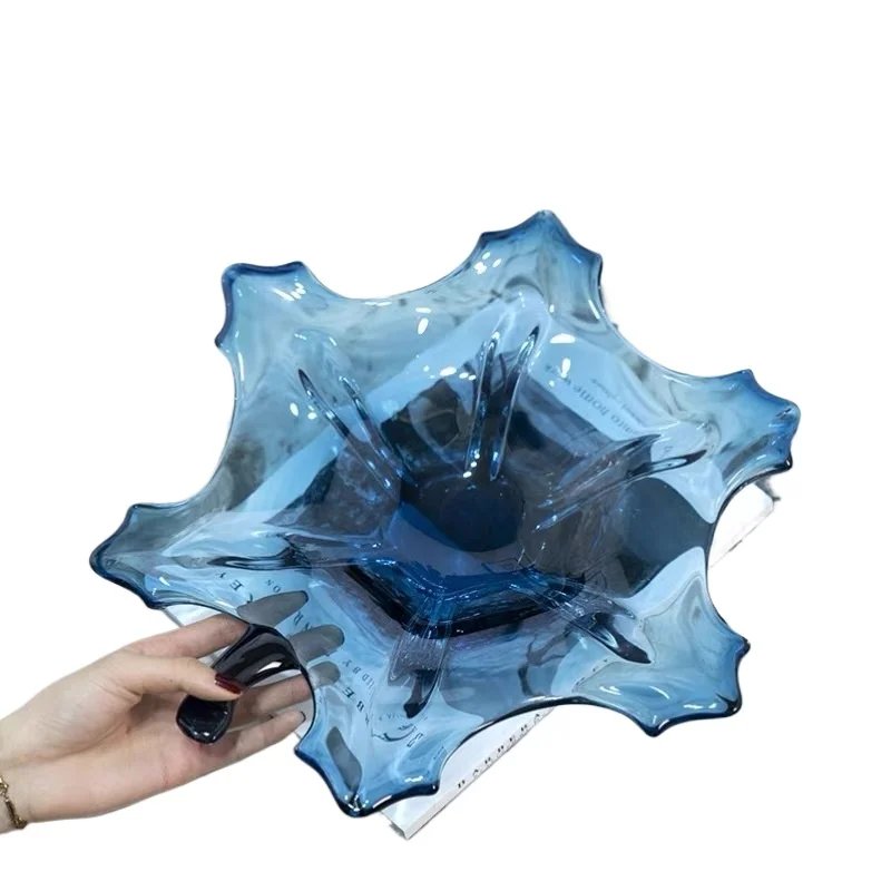 

Glazed art leaf fruit , modern simple living room tea table snack plate, model room soft decoration plate
