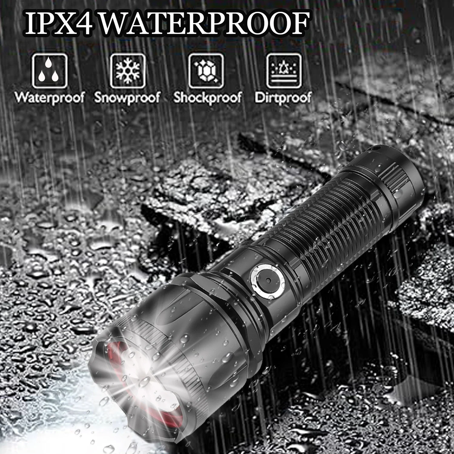Powerfull LED Flashlight Zoom Long Shot Handlight USB Rechargeable Highlight Torch Outdoor Waterproof Camping Lantern Work Light