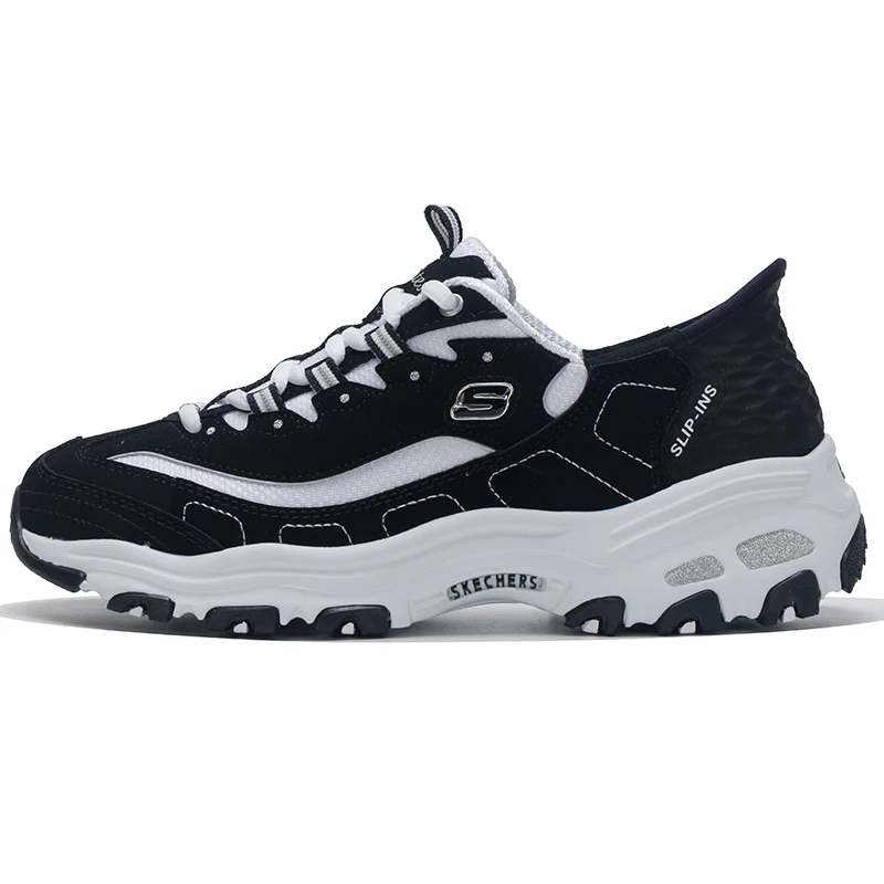 

Женская обувь Skechers, модная модная обувь с пандой, износостойкие кроссовки на толстой подошве, легкая повседневная обувь с низким берцем 150030-Bkw